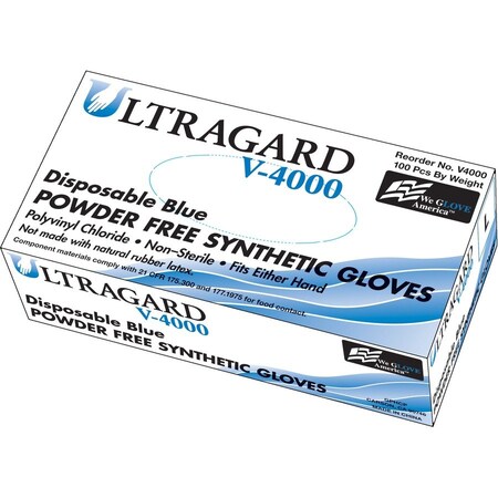 Ultragard Gloves, Vinyl, PF, Latex-free, 4 mil, Medium, 100/BX, 10BX/CT, BE, PK100 PGTV4000M